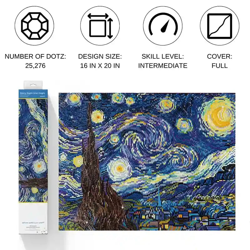 Van Gogh Starry Diamond Art 20×16in