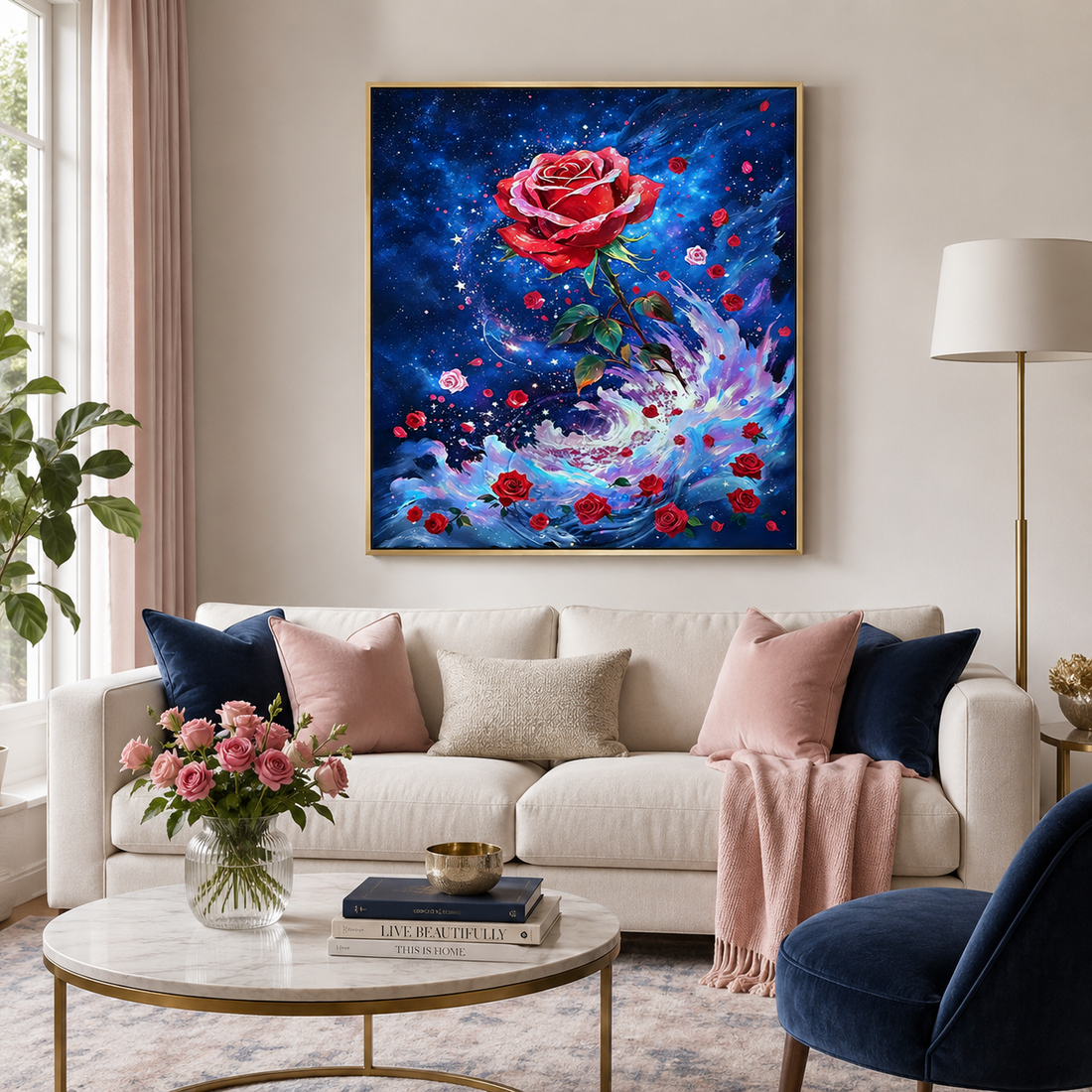Cosmic Red Rose Galaxy Wall Art 🌹HH06-11.8"x 15.7&