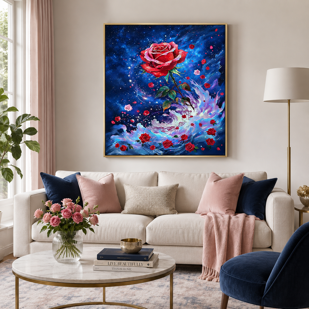 Cosmic Red Rose Galaxy Wall Art 🌹HH06-11.8"x 15.7&