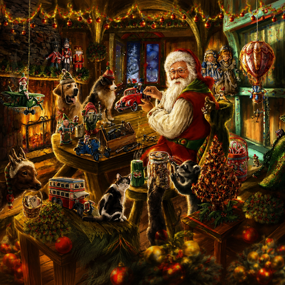 Santa’s Christmas Workshop Diamond Painting Kit-11.8" x 15.7"