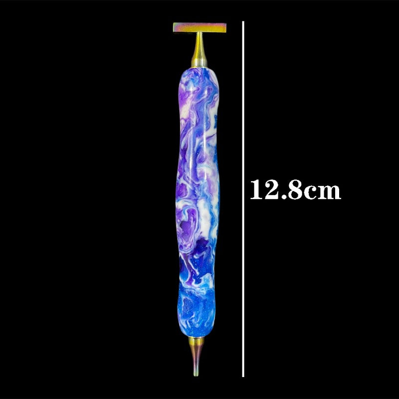 Marbled Resin Diamond Painting Pen – Dual-Ended Applicator &amp; Straightener Tool 💎