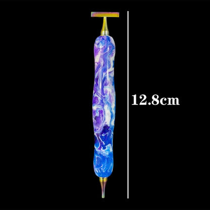 Marbled Resin Diamond Painting Pen – Dual-Ended Applicator &amp; Straightener Tool 💎