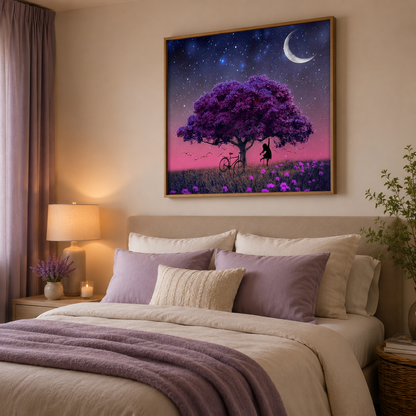 Purple Moon Tree Wall Art FJ29-11.8&