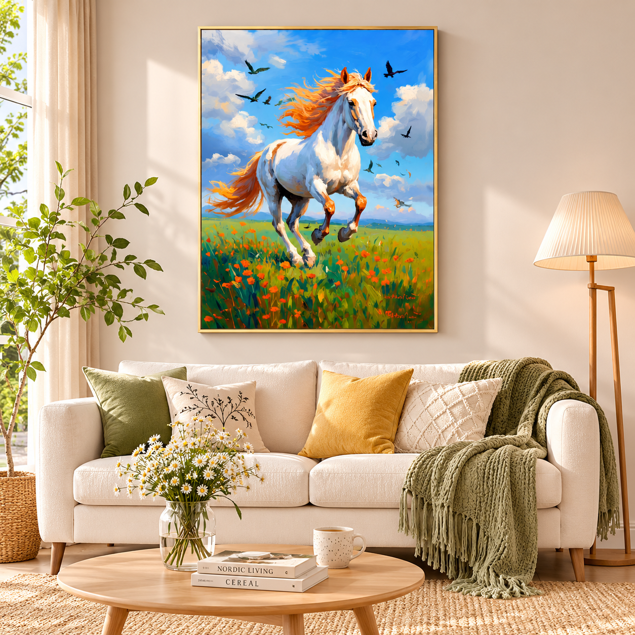 Running White Horse Diamond Painting Kit