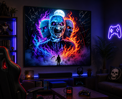 Neon Horror Mask Diamond Painting Kit