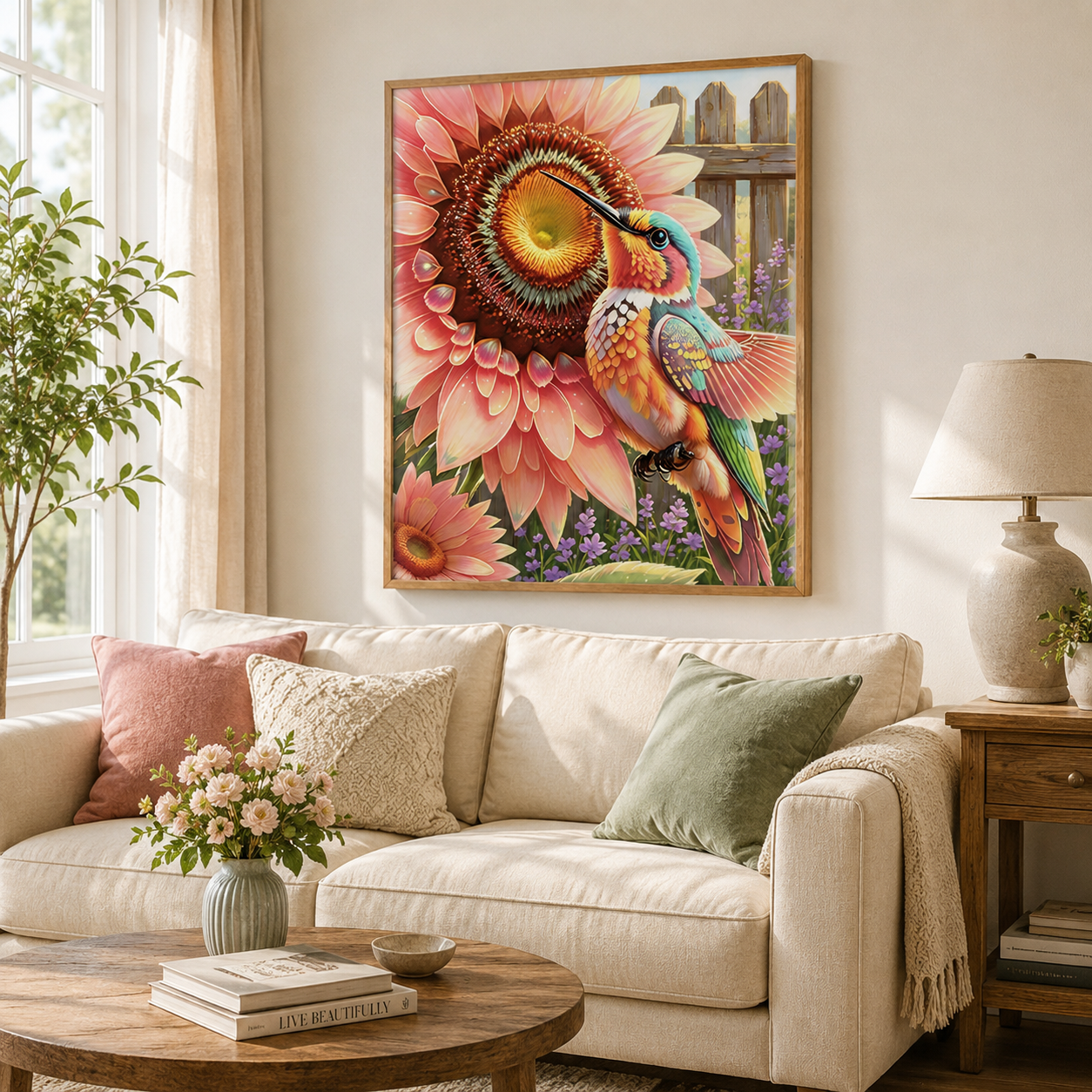 Hummingbird Sunflower Wall ArtDW6-11.8"x 15.7&