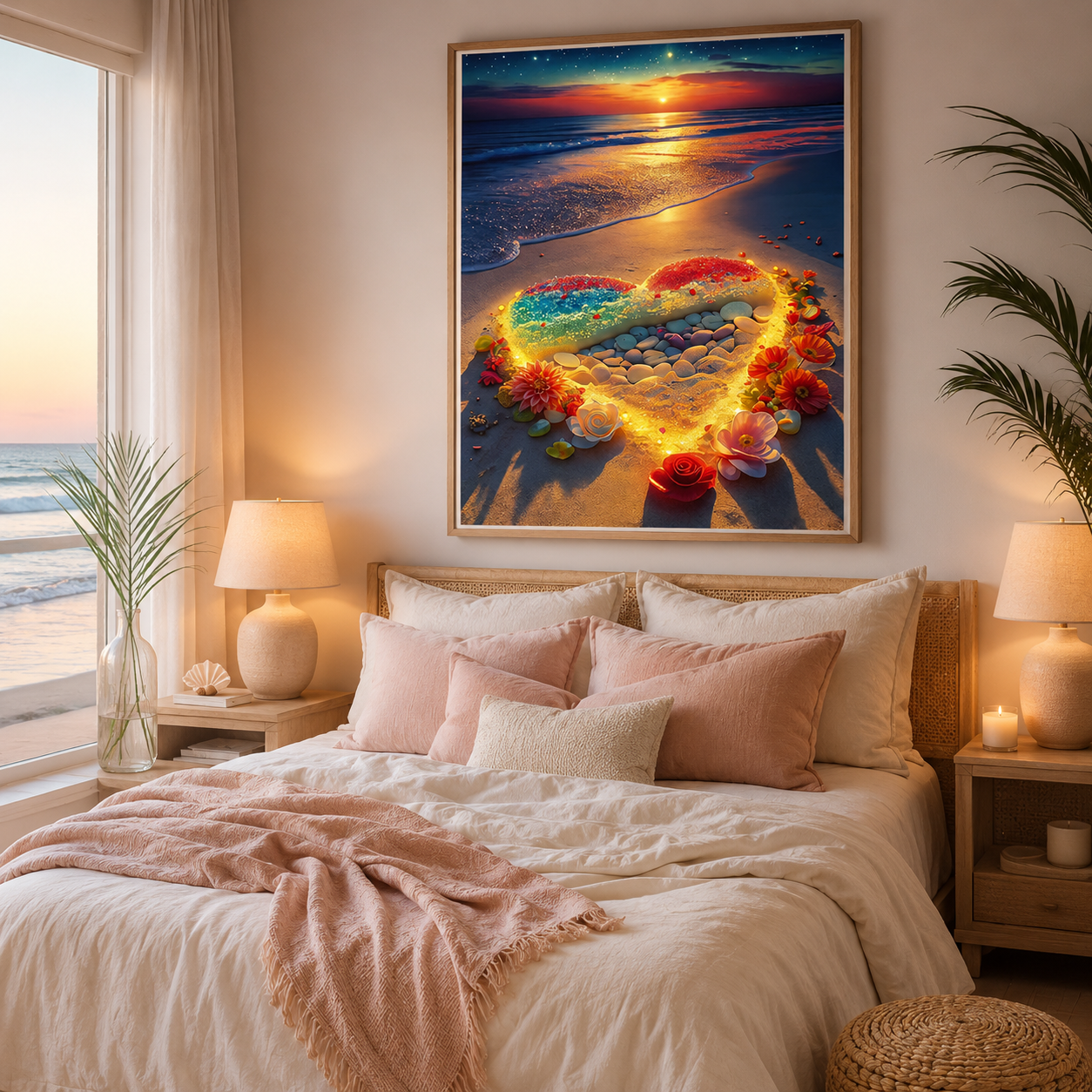 Romantic Beach Heart Wall Art FJ06-11.8"x 15.7&
