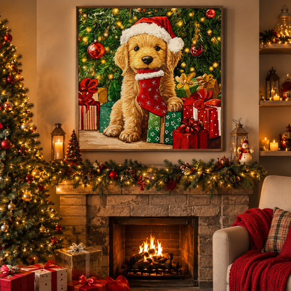 Christmas Puppy Diamond Painting Kit-11.8" x 11.8"