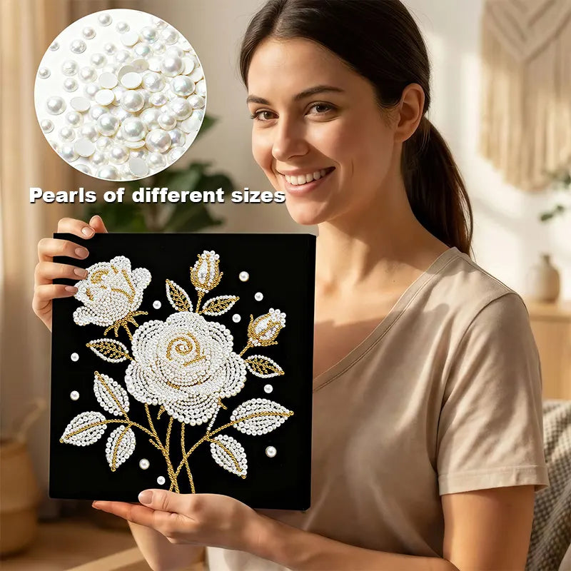 Rose Pearl Diamond Art Kit - 9.84" x 9.84"