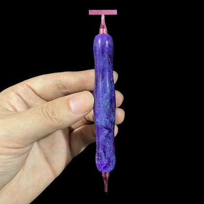 Marbled Resin Diamond Painting Pen – Dual-Ended Applicator &amp; Straightener Tool 💎