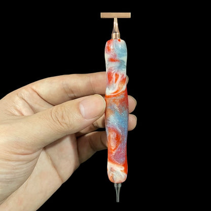Marbled Resin Diamond Painting Pen – Dual-Ended Applicator &amp; Straightener Tool 💎