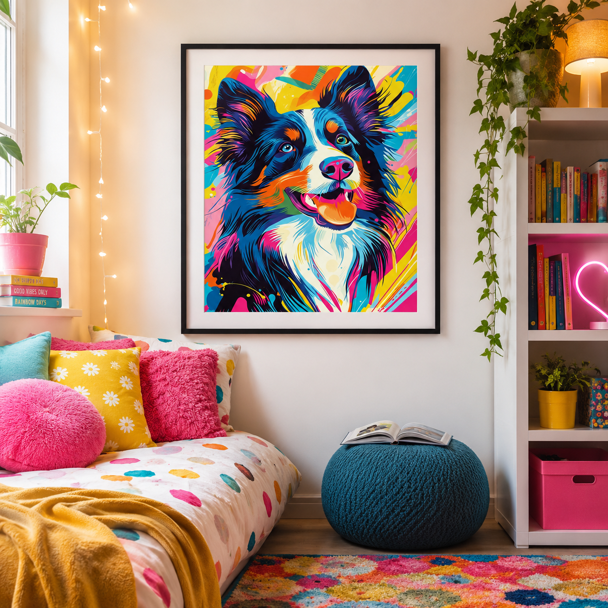Colorful Dog Wall Art DW27-11.8"x 15.7&