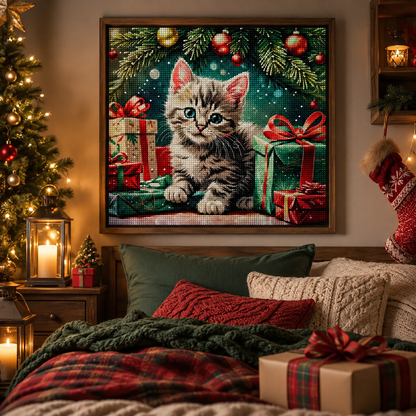 Christmas Kitten Diamond Painting Kit-11.8" x 11.8"