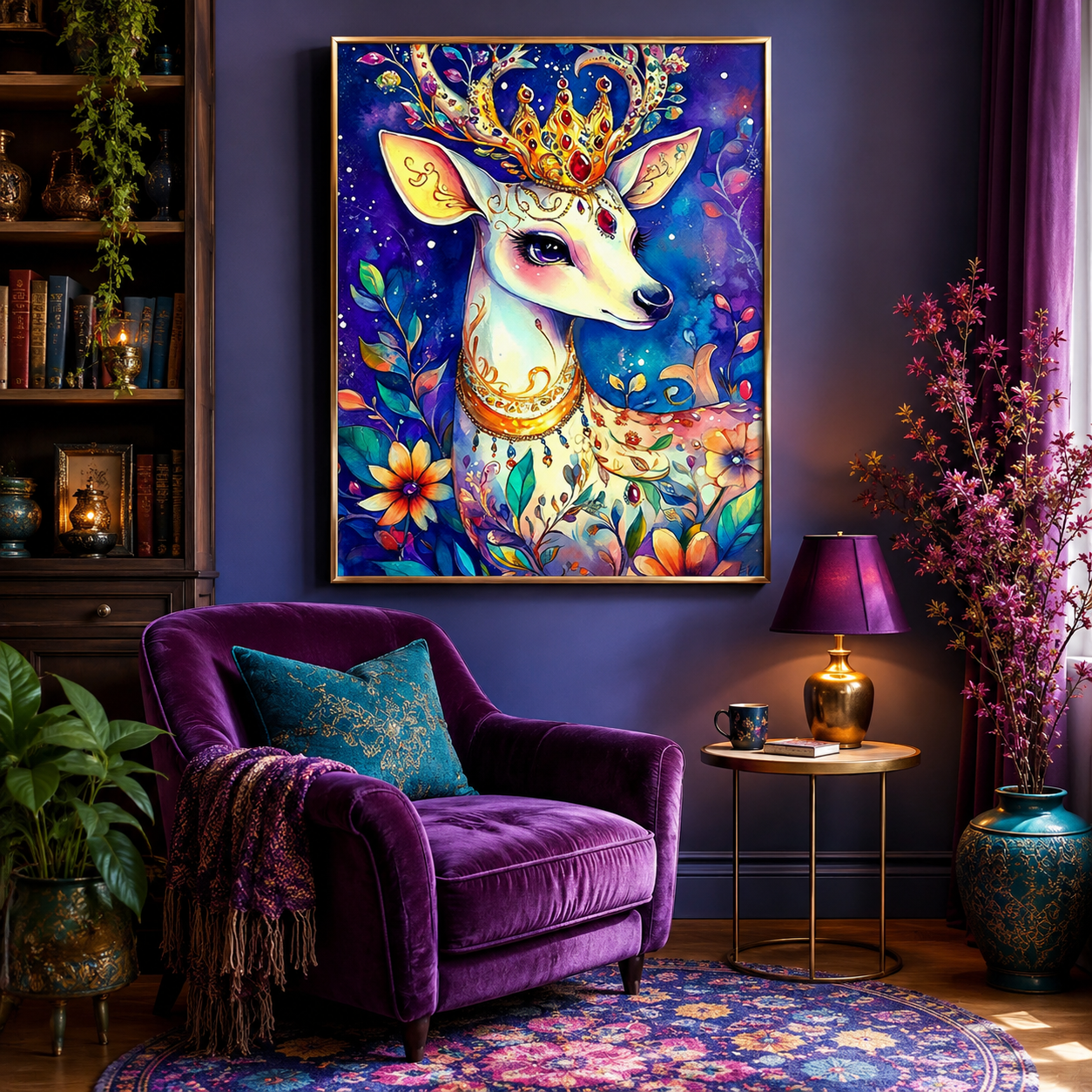 Enchanted Deer Queen Wall Art DW28-11.8"x 15.7&