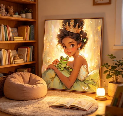 Enchanted Frog Princess Fairytale Wall Art 👑