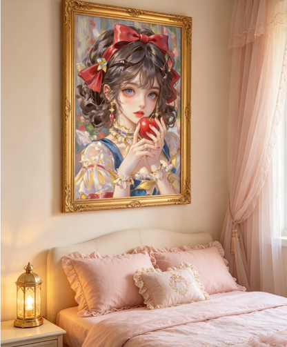 Vintage Snow White Red Apple Princess 5D Diamond Painting Kit 🍎