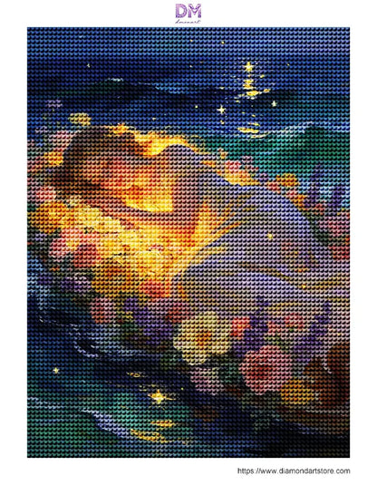 Starlit Ocean Dreamer Floral Fantasy Wall Art 🌊