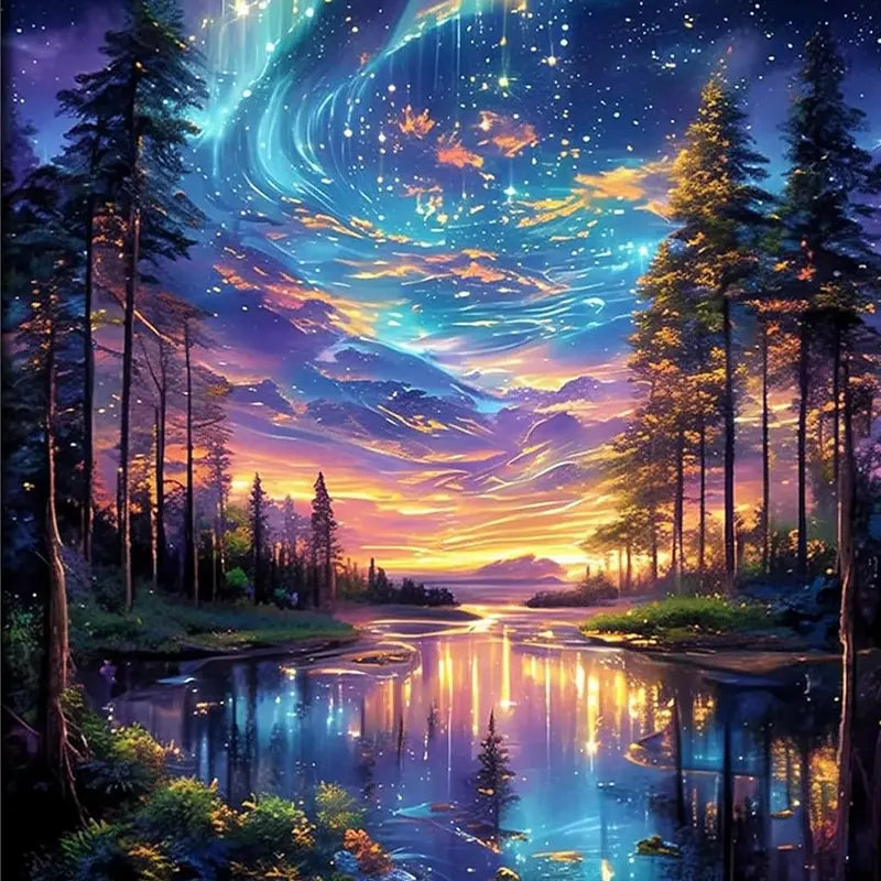 Celestial Aurora Reflections – 12.0" x 16.0"