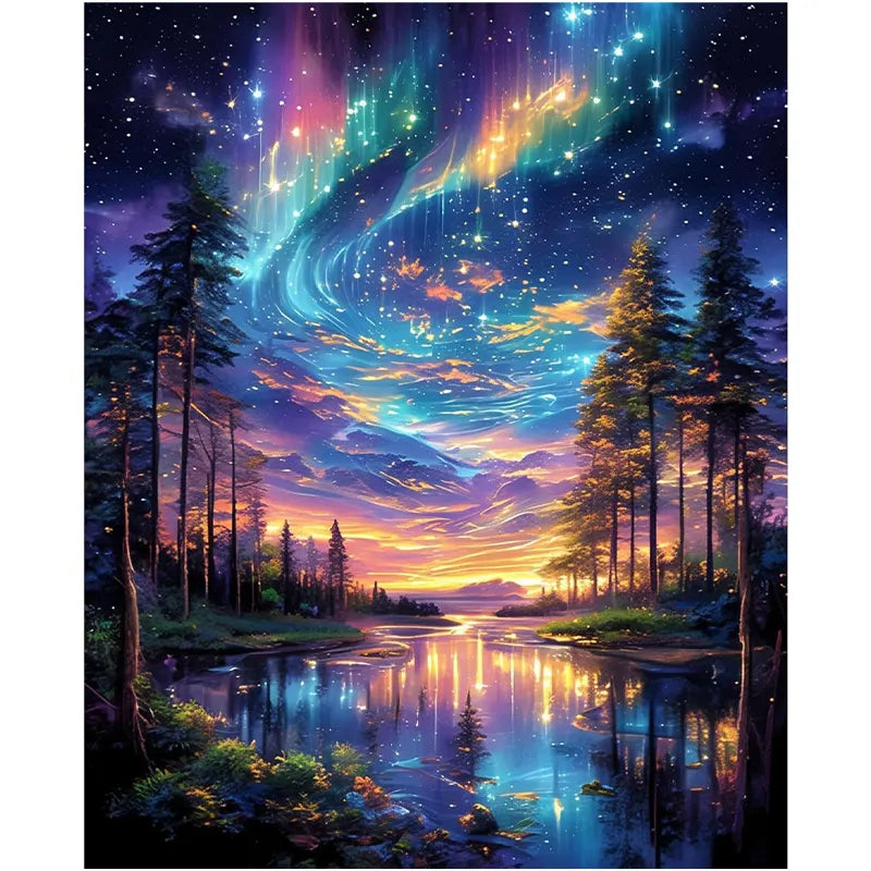 Celestial Aurora Reflections – 12.0" x 16.0"