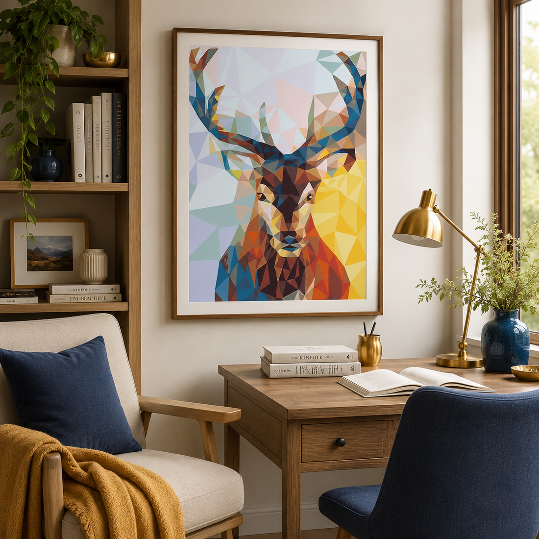Geometric Deer Wall Art DW38-11.8"x 15.7&