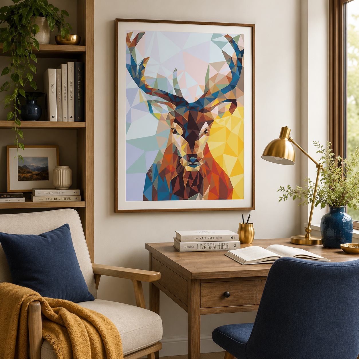 Geometric Deer Wall Art DW38-11.8"x 15.7&