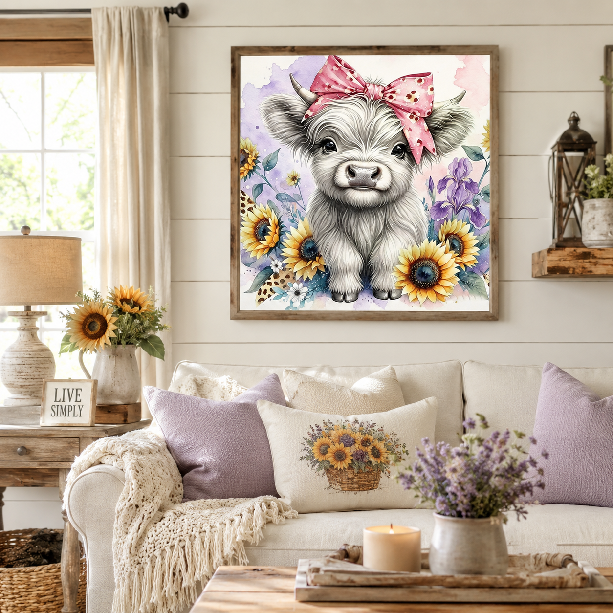 Cute Highland Cow Wall Art DW15-11.8&