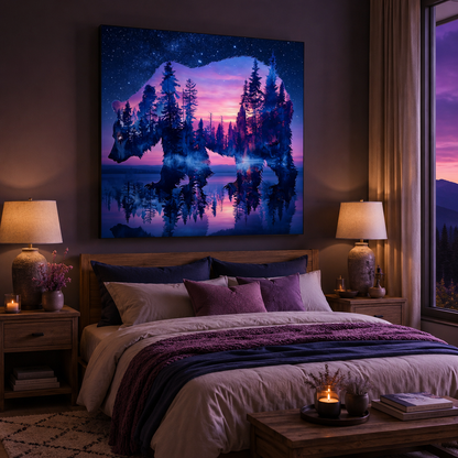 Bear Forest Night Wall Art FJ14—11.8&