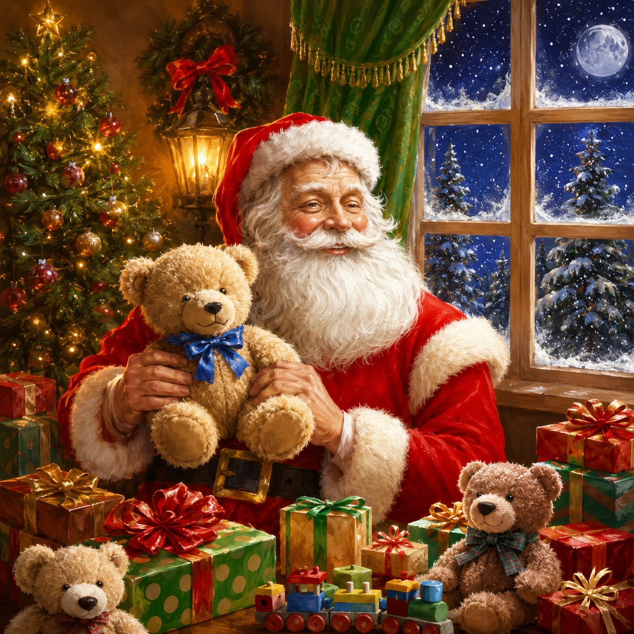 Santa Claus &amp; Teddy Bears Diamond Painting Kit-11.8" x 15.7"
