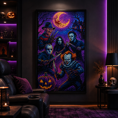 Neon Halloween Horror Diamond Painting Kit-15.7&