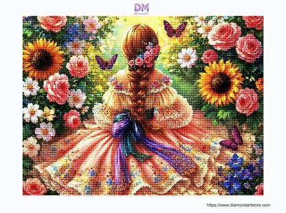 Sunflower Garden Maiden Floral Wall Art 🌻