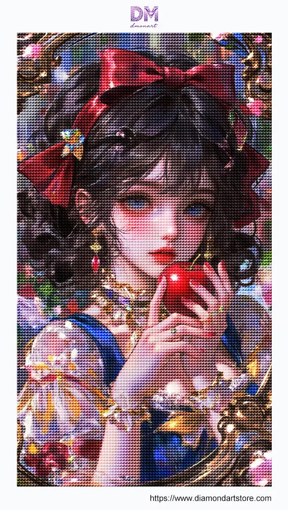 Vintage Snow White Red Apple Princess 5D Diamond Painting Kit 🍎