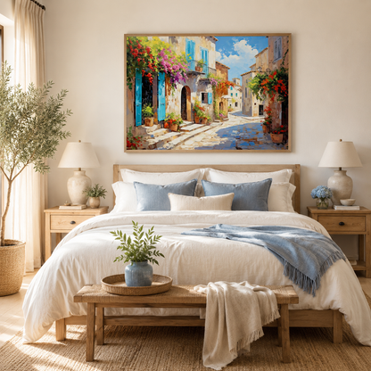 Mediterranean Village Street Wall Art FJ30-15.7" x 11.8"