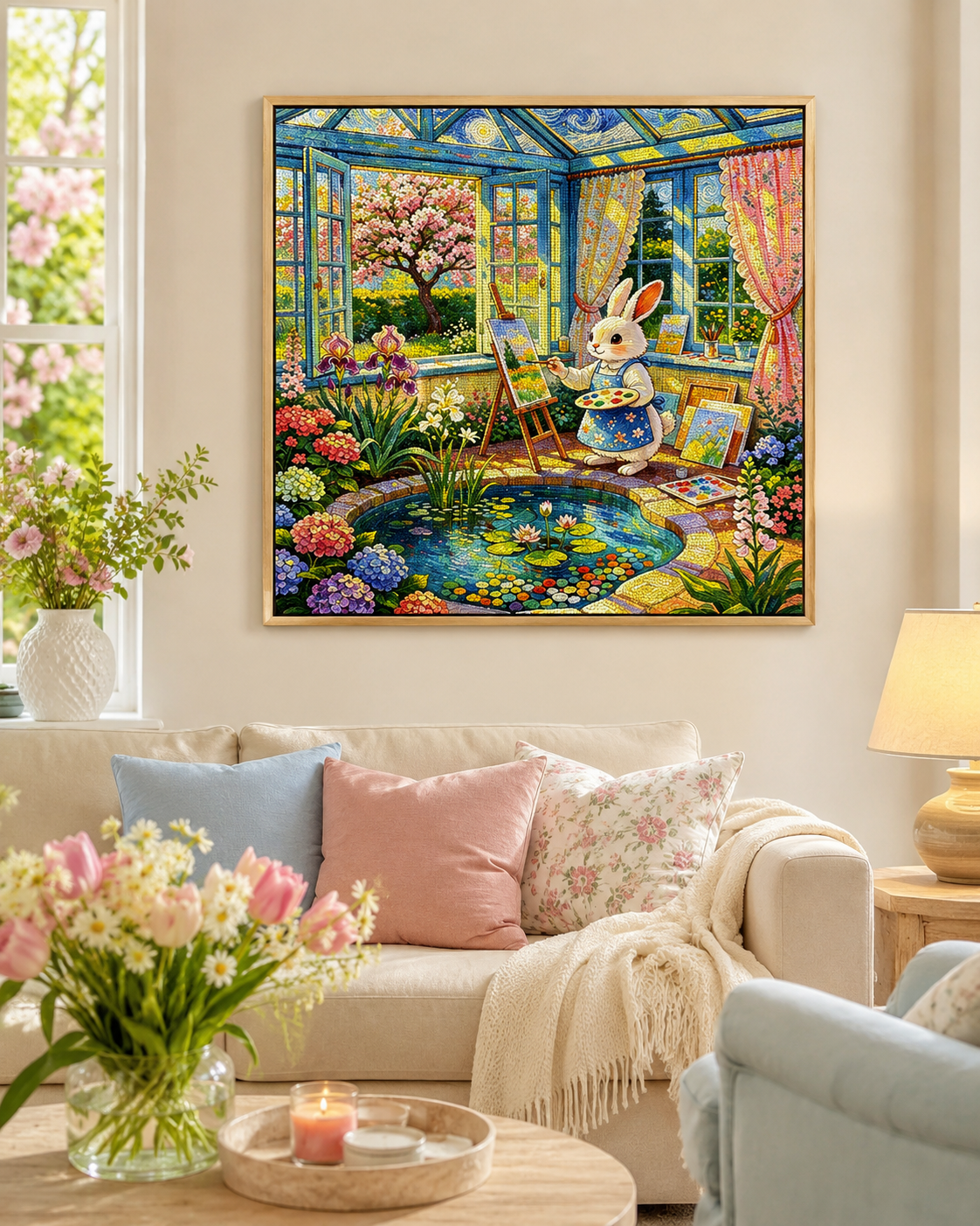Spring Bunny Garden Diamond Painting-11.8" x 11.8"