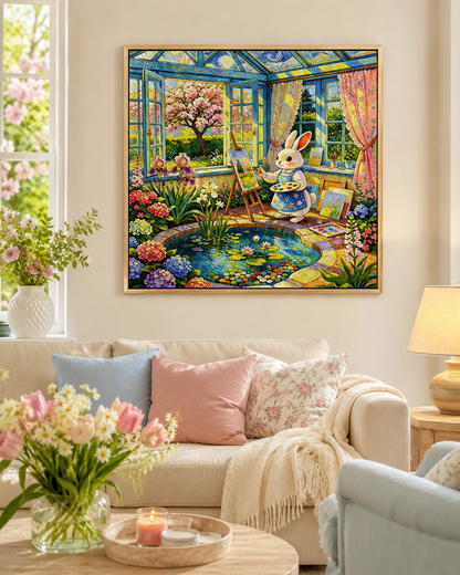 Spring Bunny Garden Diamond Painting-11.8" x 11.8"