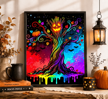 Neon Halloween Tree Diamond Painting Kit 🎃-11.8" x 11.8"