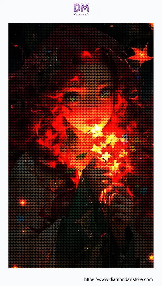 Enchanted Red-Haired Fairy with Glowing Flowers Wall Art 🔥