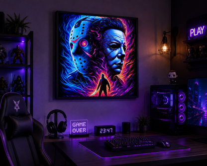 Neon Horror Mask Diamond Painting Kit