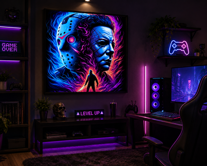 Neon Horror Mask Diamond Painting Kit