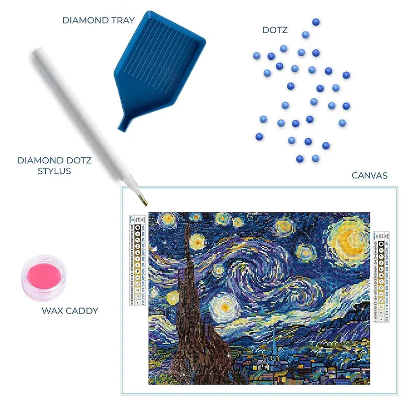 Van Gogh Starry Diamond Art 20×16in