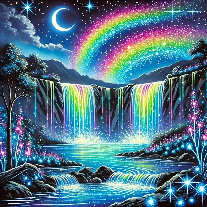 Moonlit Prism Falls – 13.7" x 13.7"