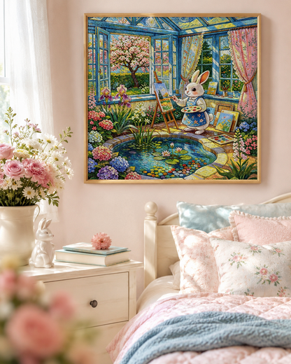 Spring Bunny Garden Diamond Painting-11.8" x 11.8"