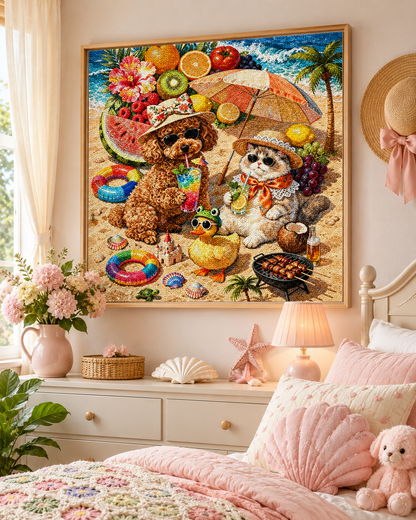 Summer Beach Friends Diamond Painting-11.8" x 11.8"