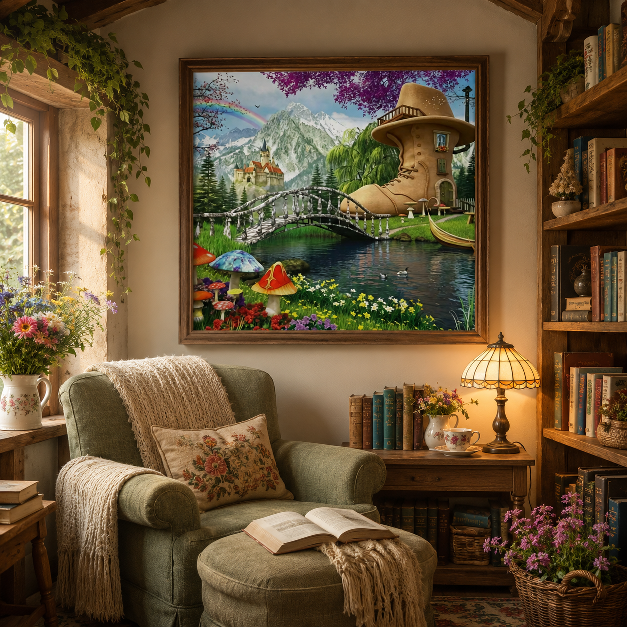Whimsical Shoe House Fantasy Wall Art FJ16—11.8&