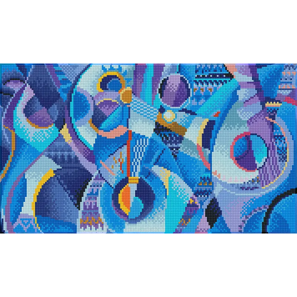 Blue Abstract Diamond Art 18.5×10.6in