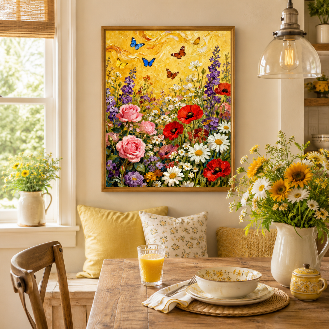 Golden Wildflower Butterfly Wall Art 🌼HH11-11.8"x 15.7&