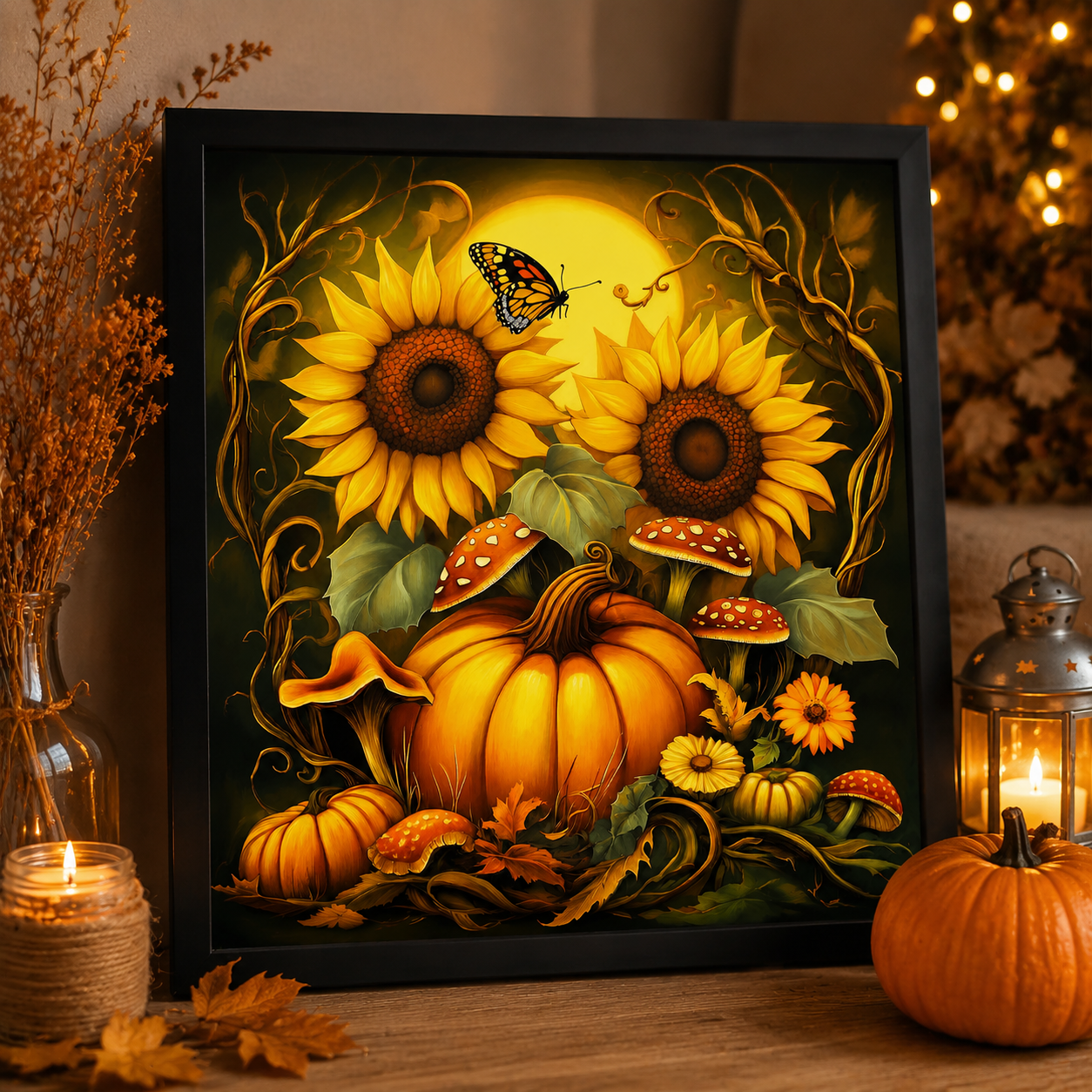 Autumn Pumpkin &amp; Sunflower Diamond Painting Kit 🎃-11.8" x 11.8"