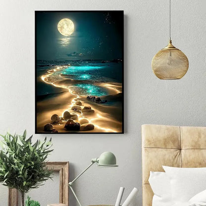 Silver Tide Moonscape – 12.0" x 16.0"