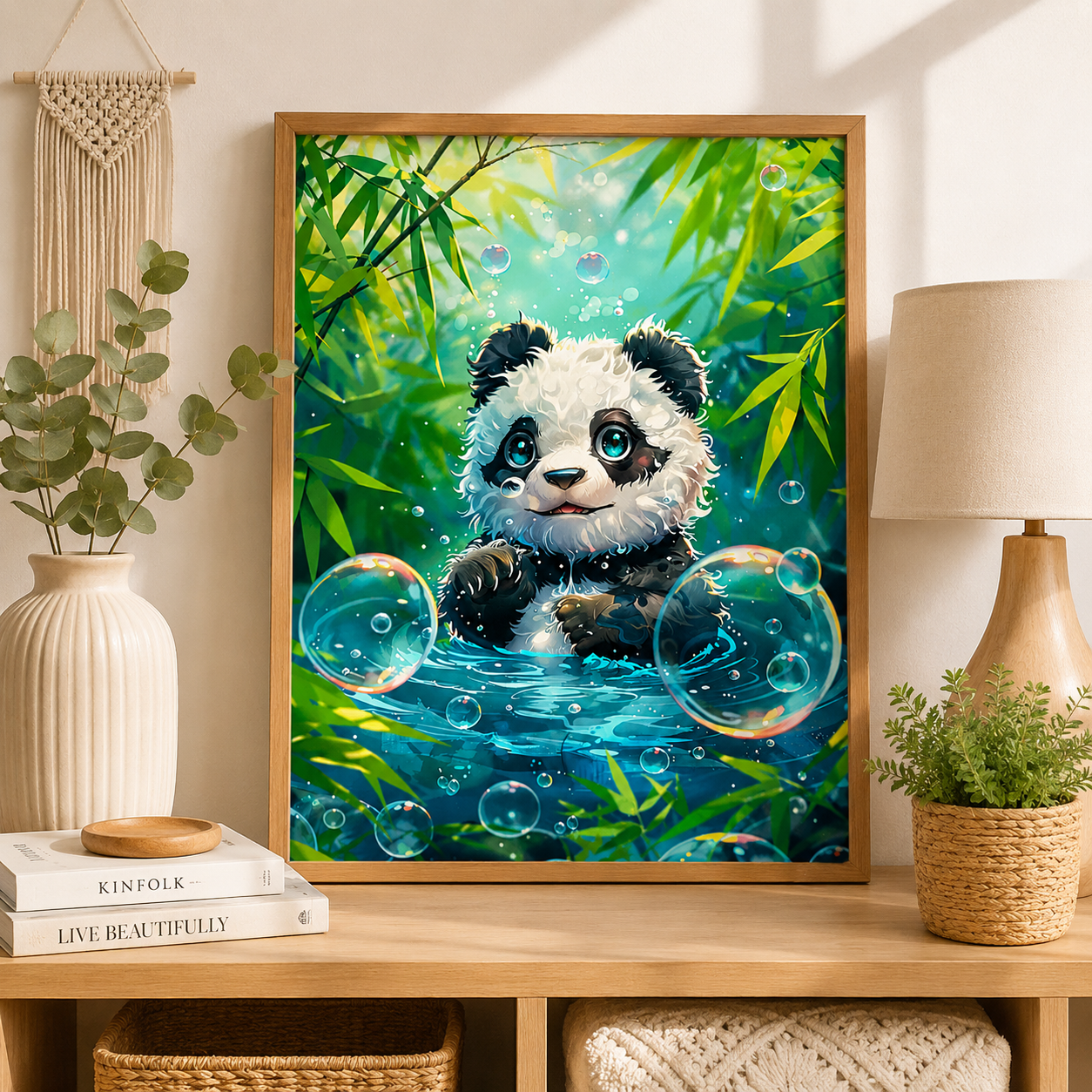 🐼 Cute Panda Bubble Bath Diamond Painting Kit