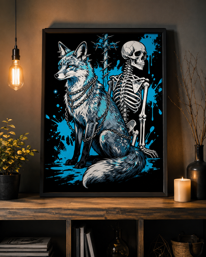 Wolf &amp; Skeleton Gothic Diamond Painting Kit 🐺-11.8" x 11.8"