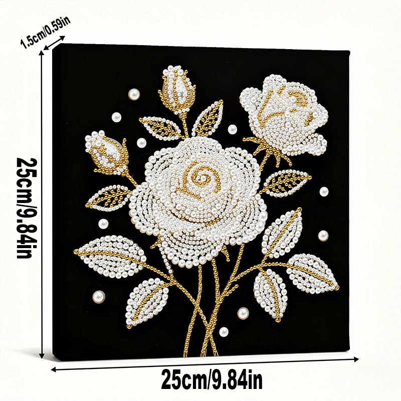 Rose Pearl Diamond Art Kit - 9.84" x 9.84"